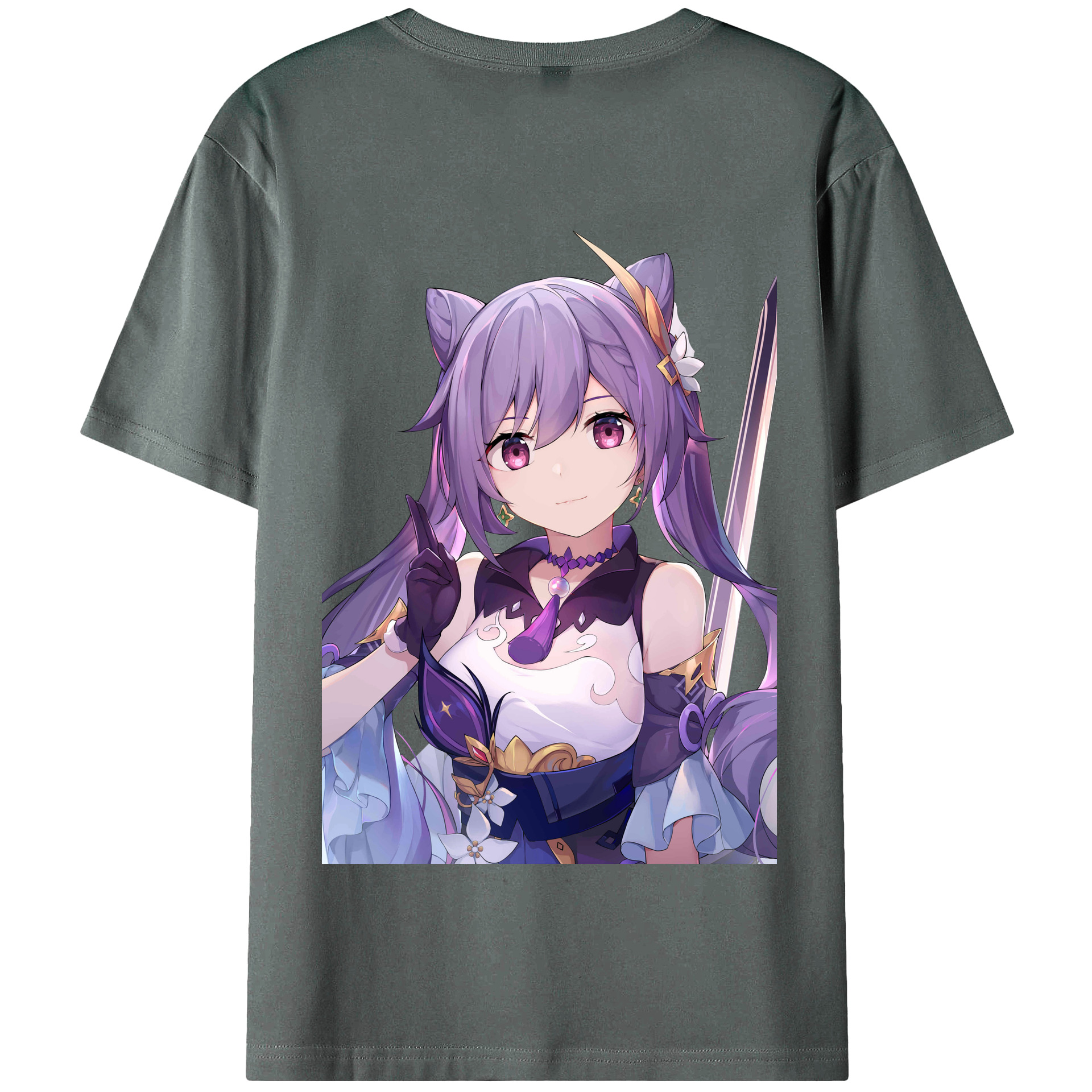 げんし神 刻晴 こくせい genshin Kokusei 綿100％半袖Tシャツ（背面プリント）